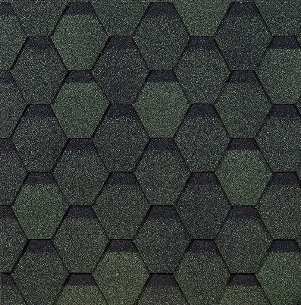 Гибкая черепица EURASIA Docke, Коллекция ШЕСТИГРАННИК Зелёный купить в Отрадном