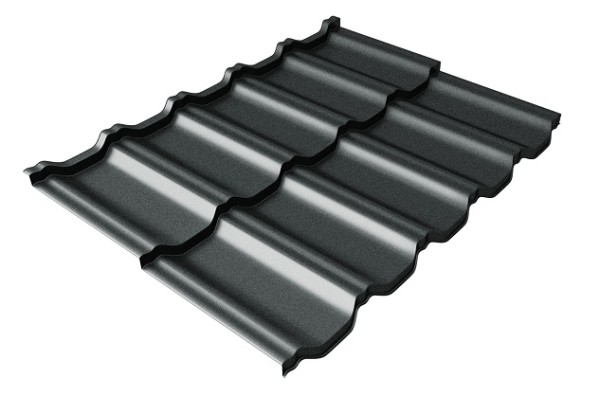Металлочерепица модульная Квинта Uno Grand Line c 3D резом 0,5 GreenСoat Pural Matt RR2Н3 (RAL 7016 антрацитово-серый) купить в Отрадном