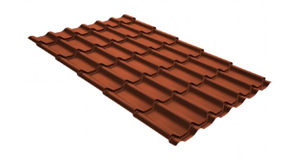 Металлочерепица классик GL 0,5 GreenCoat Pural RR 750 кирпично-красный (RAL 8004 терракота) купить в Отрадном