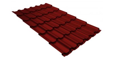 Металлочерепица квинта плюс GL 0,5 Satin RAL 3011 коричнево-красный
