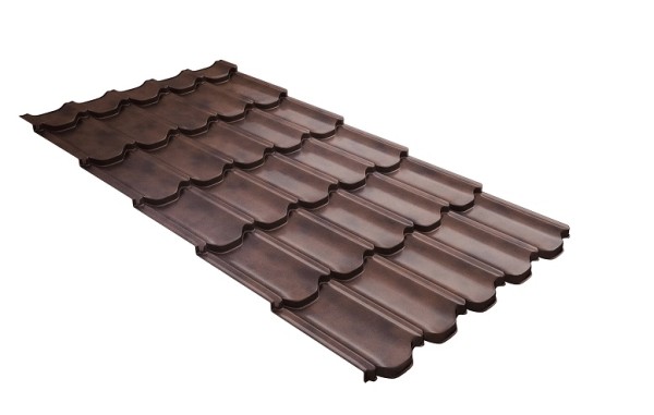 Металлочерепица квинта плюс с  3D резом 0,45 Safari Twincolor Brown купить в Отрадном