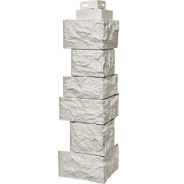 Цокольный сайдинг FineBer – Серия “Дикий камень”, Угол наружный, Жемчуг купить в Отрадном