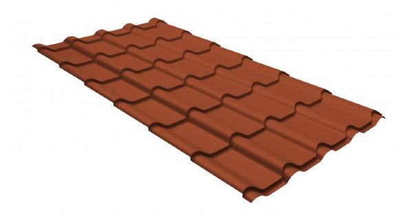 Металлочерепица камея GL 0,5 GreenCoat Pural RR 750 кирпично-красный (RAL 8004 терракота) купить в Отрадном