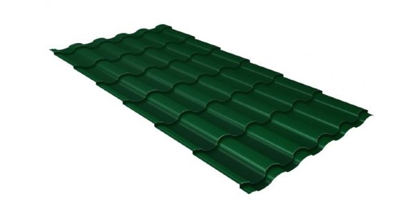 Металлочерепица кредо 0,5 Satin RAL 6005 зеленый мох купить в Отрадном