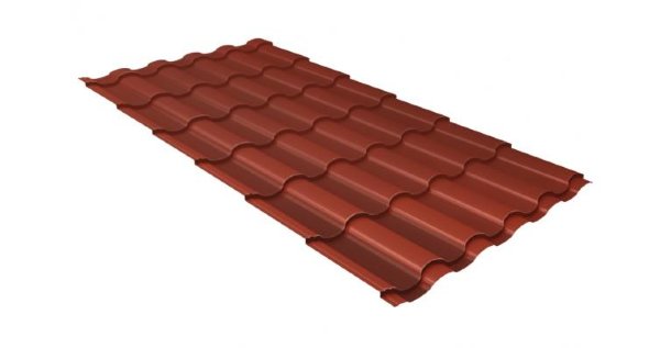 Металлочерепица кредо GL 0,5 Velur20 RAL 8004 терракота купить в Отрадном
