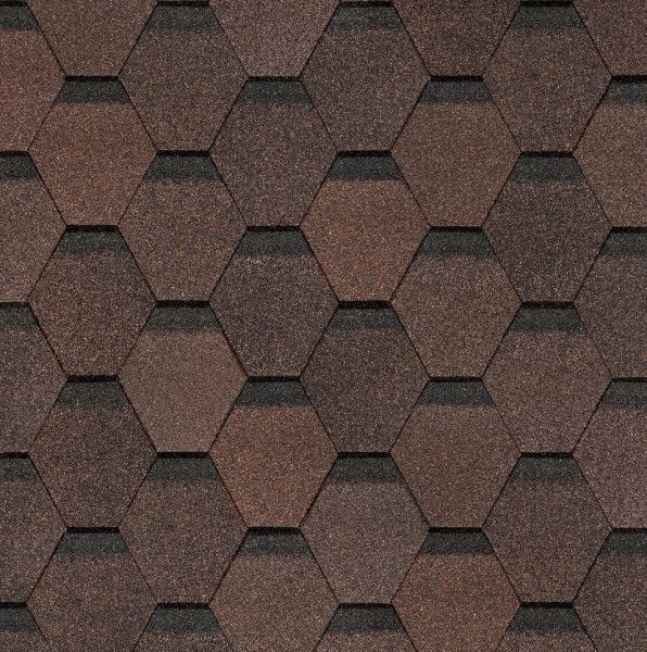 Гибкая черепица Docke, коллекция Шестигранник Коричневый купить в Отрадном