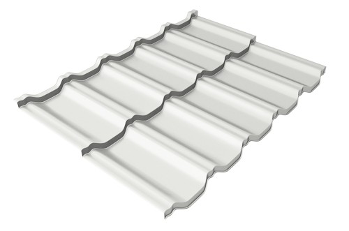 Металлочерепица модульная Квинта Uno Grand Line c 3D резом 0,5 Satin RAL 9003 сигнальный белый купить в Отрадном