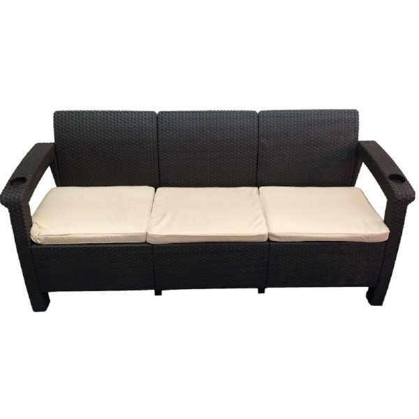 Трёхместный диван  Yalta Sofa 3 Seat венге купить в Отрадном