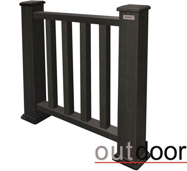 Ограждение из ДПК Outdoor Классик 3D STORM чёрный купить в Отрадном