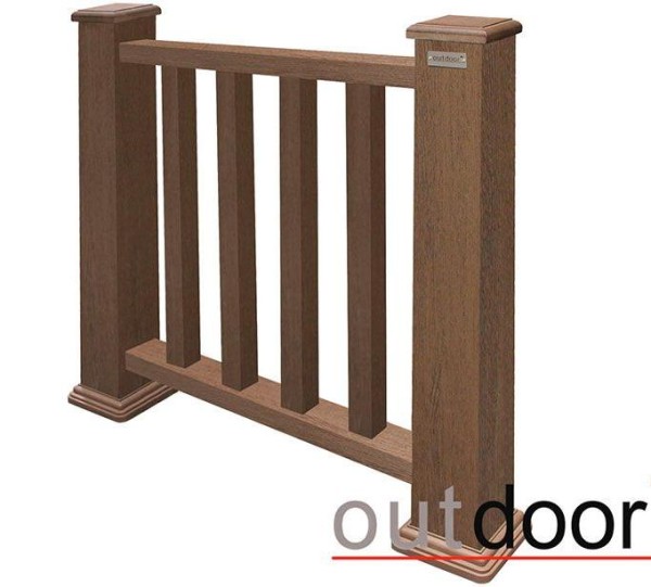 Ограждение из ДПК Outdoor Классик 3D STORM коричневый микс купить в Отрадном