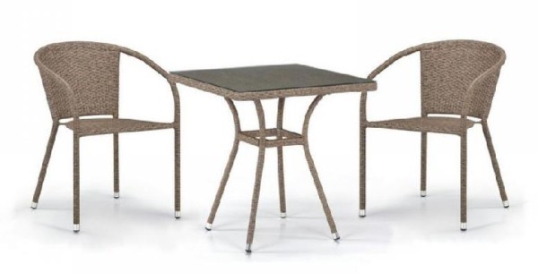 Комплект плетеной мебели AFINA из иск. ротанга T282BNT/Y137C-W56 Light Brown 2Pcs купить в Отрадном