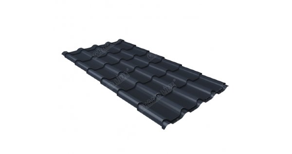 Металлочерепица камея 0,5 Satin RAL 7024 мокрый асфальт купить в Отрадном
