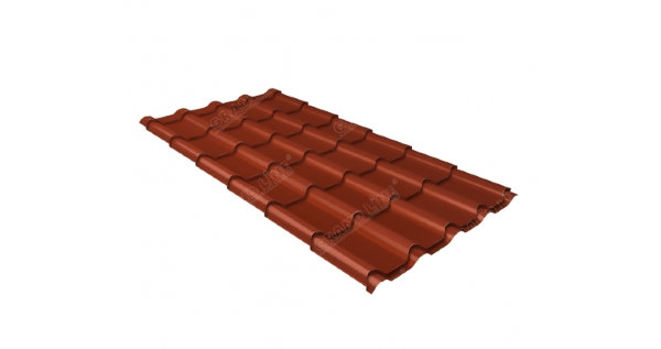 Металлочерепица камея 0,5 Satin RAL 8004 терракота купить в Отрадном