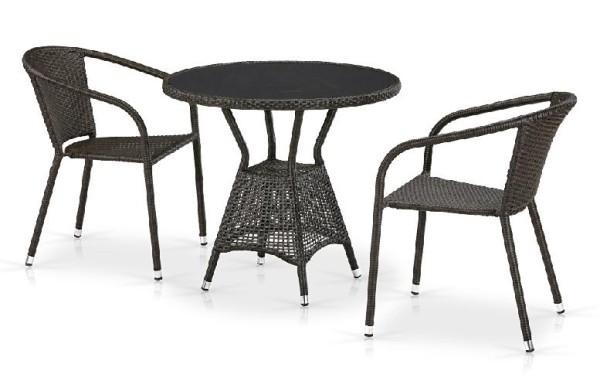 Комплект плетеной мебели AFINA из иск. ротанга T707ANS/Y137C-W53 Brown 2Pcs купить в Отрадном