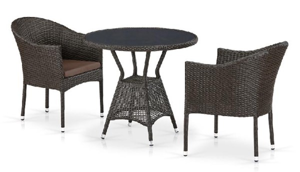 Комплект плетеной мебели AFINA из иск. ротанга T707ANS/Y350-W53 Brown 2Pcs купить в Отрадном