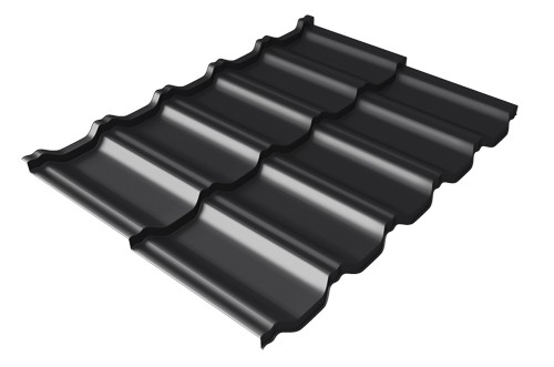 Металлочерепица модульная Квинта Uno Grand Line c 3D резом 0,5 Satin Мatt RAL 9005 черный купить в Отрадном