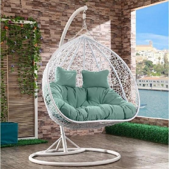 Кресло Подвесное из искусственного ротанга AFM-109A White/Green купить в Отрадном