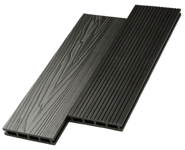 Террасная доска ДПК NanoWood двусторонняя New 3D тиснение + вельвет Графит купить в Отрадном