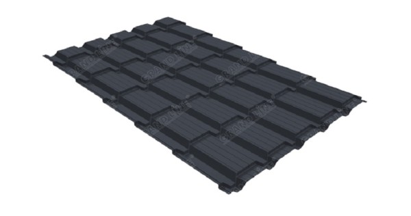 Металлочерепица GL квадро профи 0,5 Satin RAL 7024 мокрый асфальт купить в Отрадном