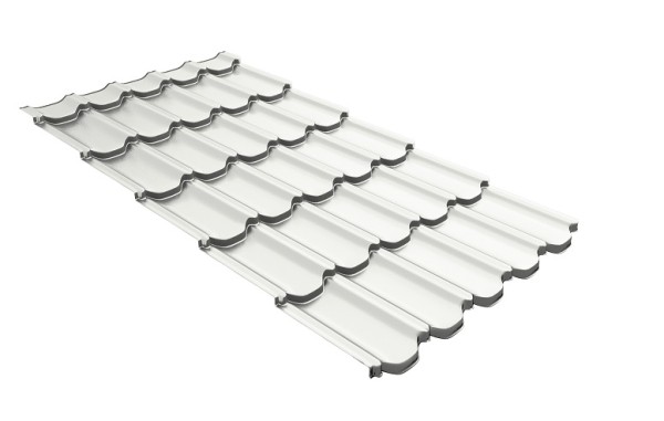 Металлочерепица квинта плюс с 3D резом 0,5 Satin RAL 9003 сигнальный белый купить в Отрадном