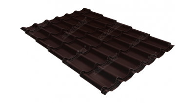 Металлочерепица классик GL 0,5 Quarzit RAL 8017 шоколад Metallic
